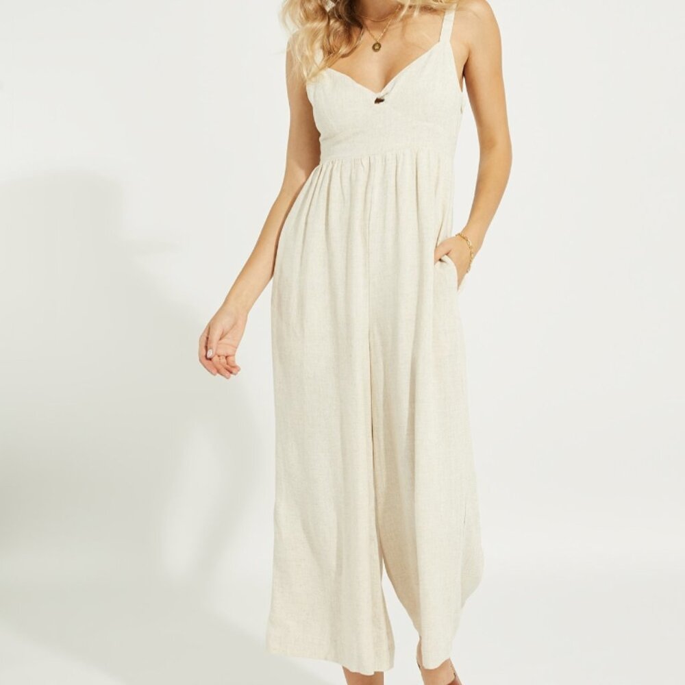 GENTLE FAWN - JUMPSUIT TROPEZ - NATURAL LINEN - XS